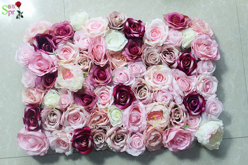 SPR new design high quality 3D flower wall wedding occasion backdrop artificial rose table runner flower arrangements