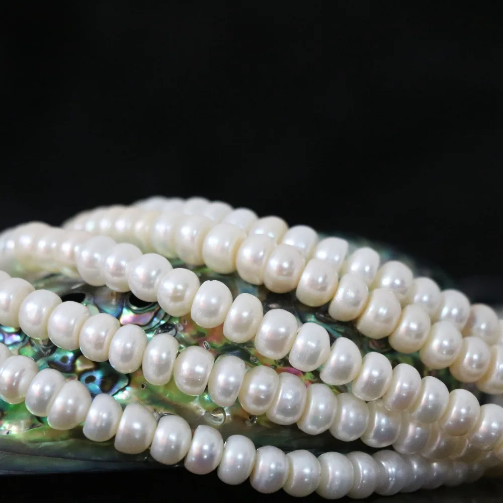 Diy jewelry Fashion natural white freshwater pearls abacus beads fit women lovely gift  15inch B1345