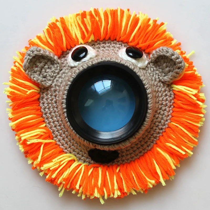 Animal Camera Buddies Lens Accessory for Child/Kid/Pet Photography Knitted Lion Octopus Teaser Toy Lens Posing Photo Props