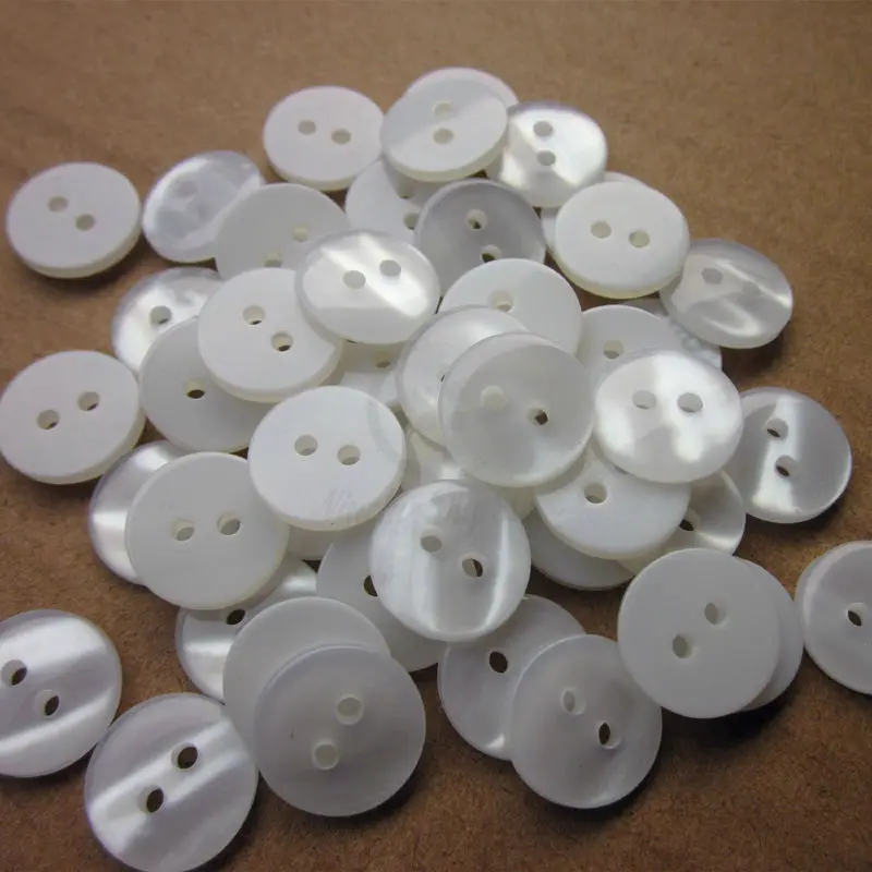 100pcs 12.5mm 2 holes Pearlescent Bread Shirt buttons two layers for Clothing Material Sewing Supplies High quality