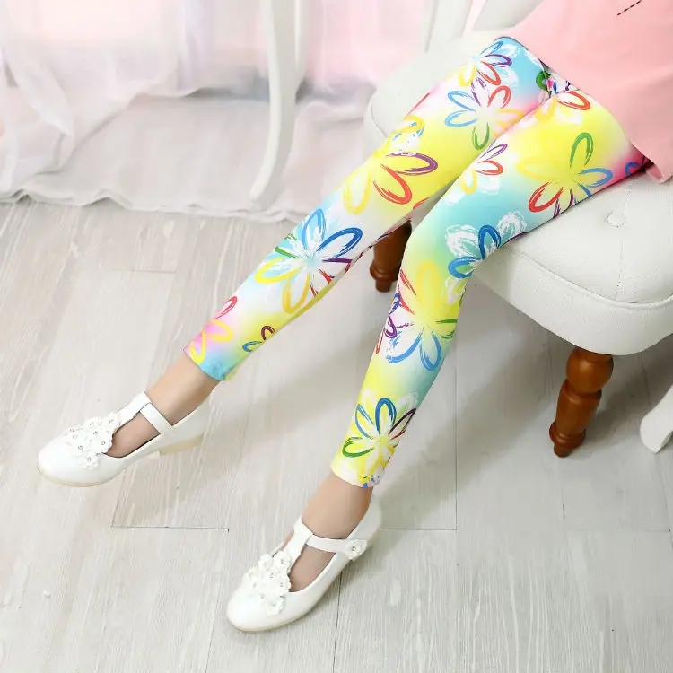 Spring Autumn Childrens' Wear Girls' Milk Threaded Pants Slim Girls Leggings