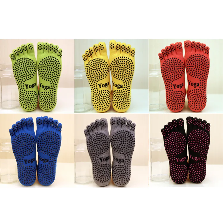 Five Finger Socks Cotton Split Toe Five Toed Socks All Finger Women Anti-slip Dance Ballet Gym Fitness Sports Pilates Socks