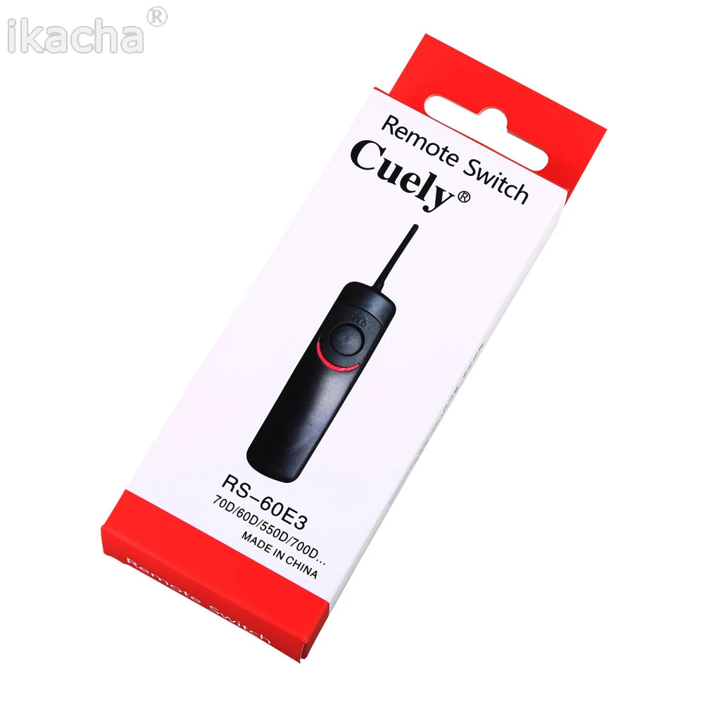 Điều Khiển từ xa Màn Trập Phát Hành Cable RS-60E3 cho Canon EOS R 800D 750D 760D 700D 200D 80D 77D 70D 1500D 1300D t7 T7i T6i T4i T3i