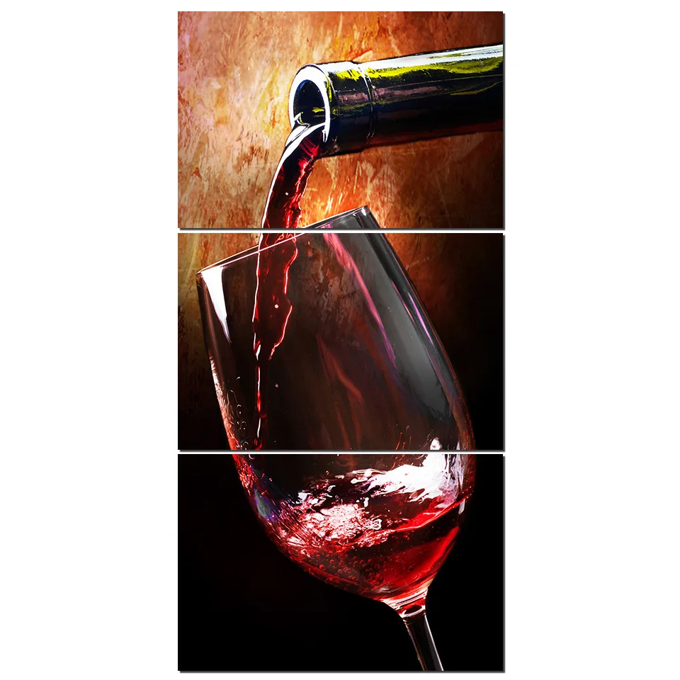 3 Piece Wine Pouring Wine Alcohol Drinks Modular Poster HD Prints Home Decor Canvas Paintings Wall Art Pictures