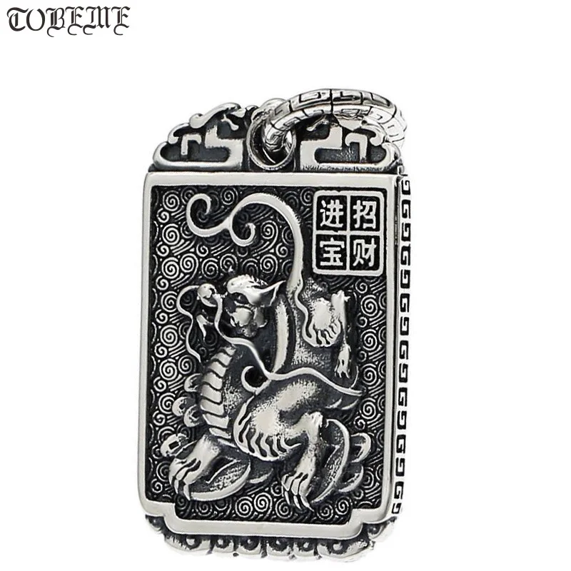 

100% 925 Silver Fengshui Wealth Pixiu Pendant 925 Sterling Good Luck Pixiu Pendant Lucky Beast Pendant Necklace