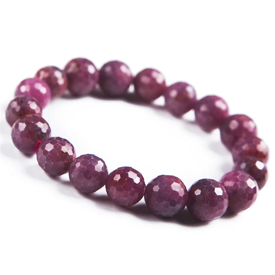 

Top Quality Genuine Red Rose Natural Ruby Gemstone Faced Stretch Bead Bracelet 7mm 8mm 9mm 10mm 11mm 12mm 13mm AAAAA