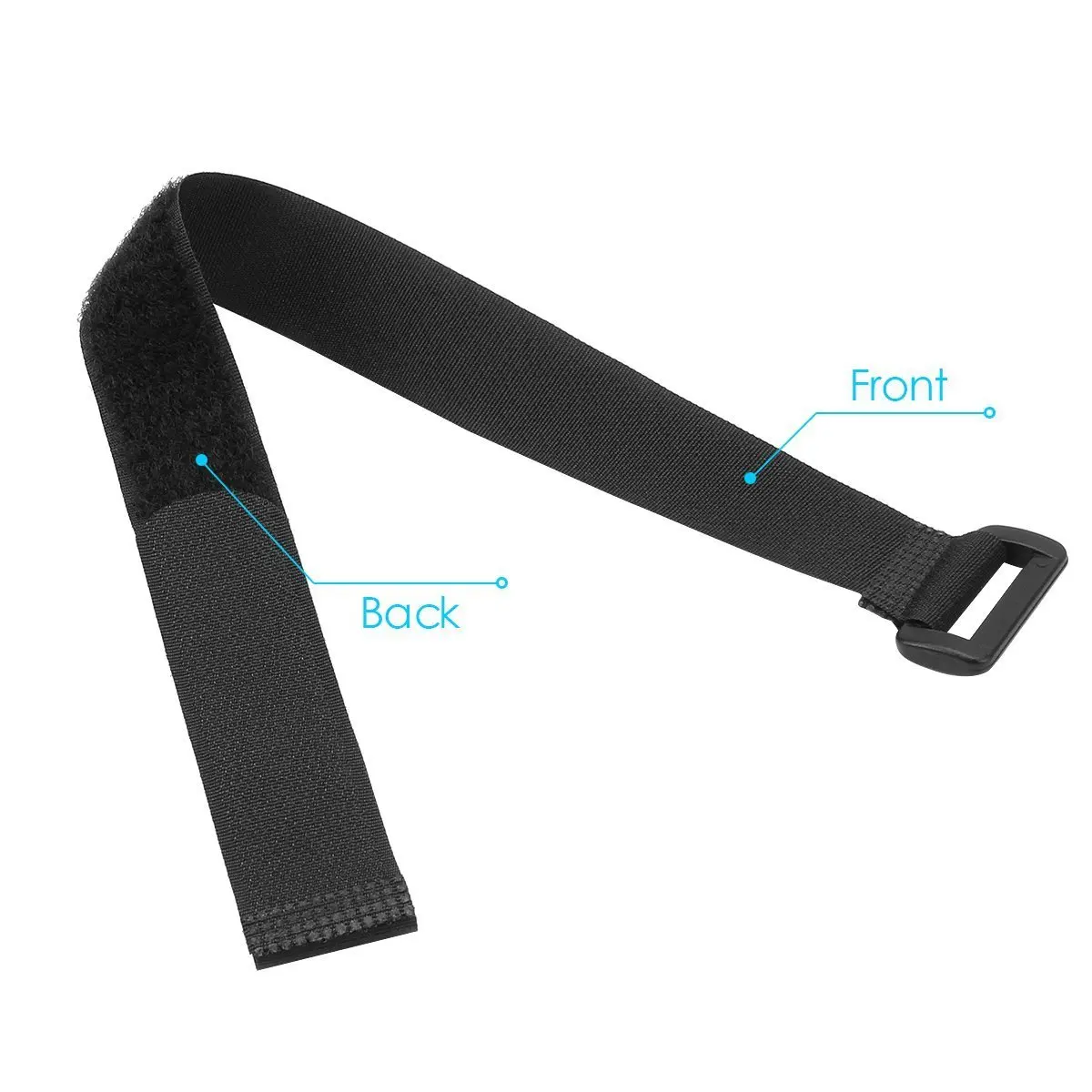 10pcs Black Reusable Nylon Self Adhesive Hook and Loop Cable Cord Ties Tidy Straps PC TV Organiser 45/50/60cm Length 2cm Width