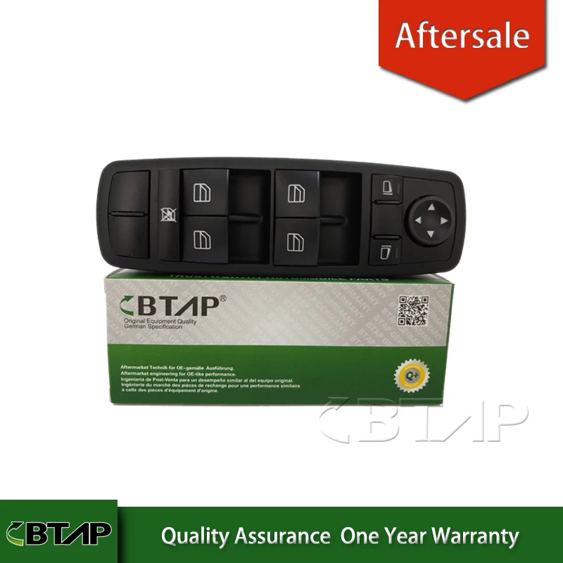 BTAP Power Window Switch For Mercedes-Benz ML320 ML350 ML430 ML63 AMG 2518300090 A2518300090 2518200110 A2518200110 Front Left