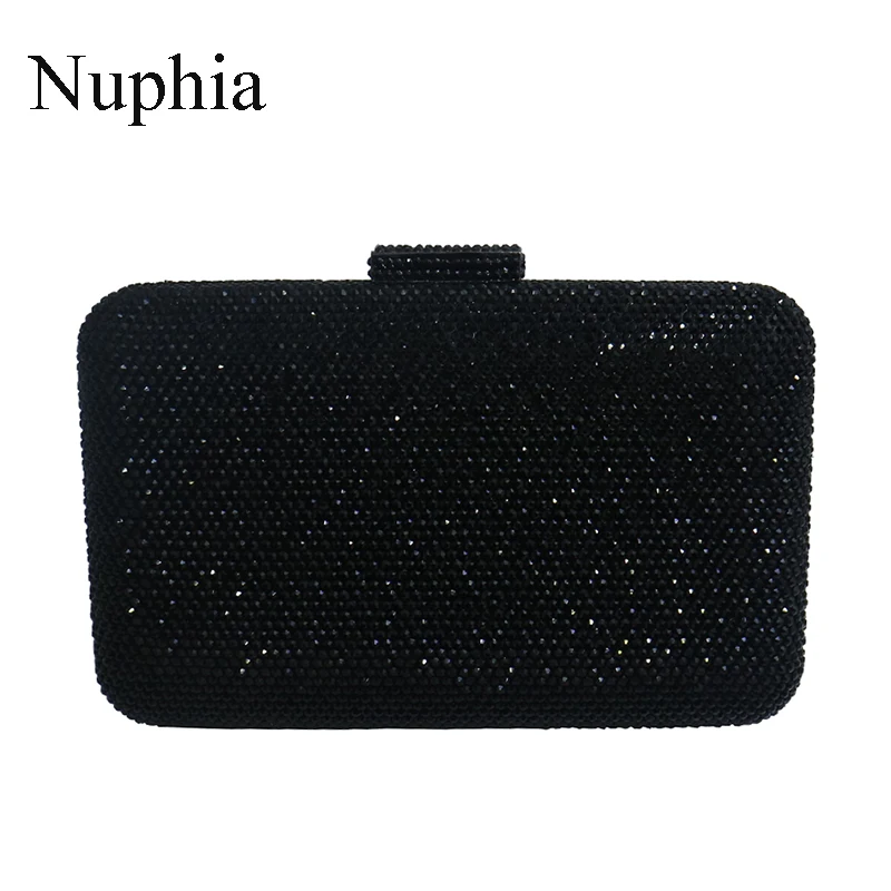 NUPHIA 2019 New Large Crystal Evening Bags and Clutches Handbag for Party Prom Evening Purple/Red/Gold/Silver/Black