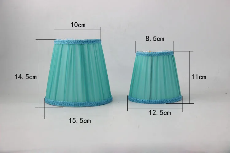 Dia 15.5cm / 12.5cm Light Blue Color Wall Lamp Shade, Fabric Lampshade Chandelier, E14/Clip on