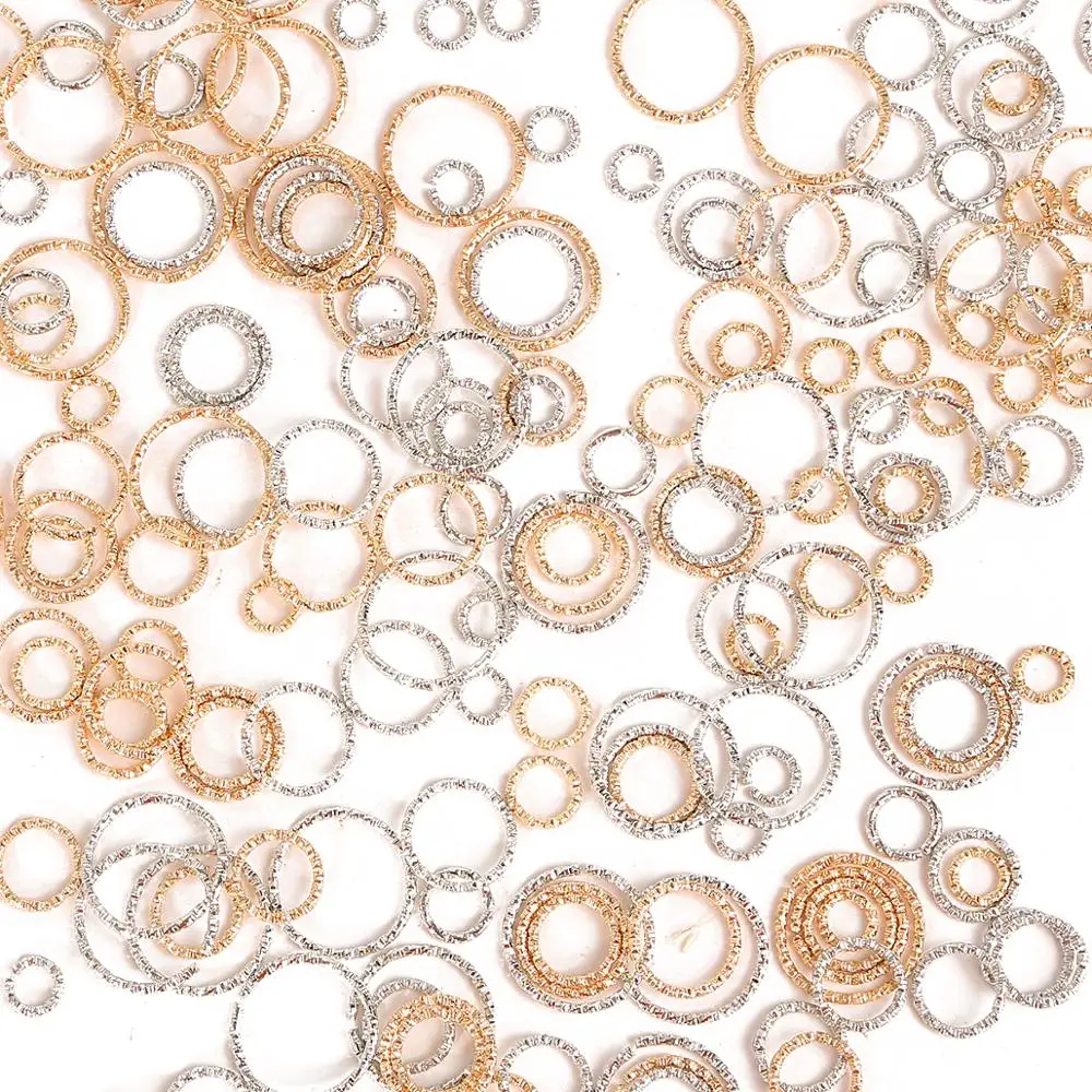 50PCS 100PCS Korean Style Gold Silver Round Jump Rings Fashion Twisted Copper Open Rings For DIY Earrings Jewelry Accessories