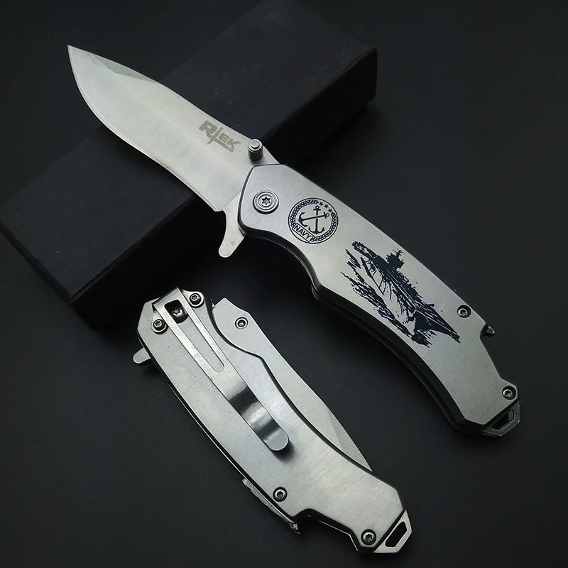 Super Quality Tactical Folding Knife Utility Camping Navy Pocket Knife Hunting Survival with Print with Bottle Opener And CLIP