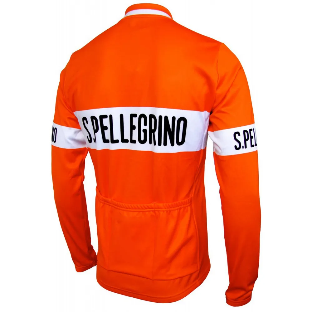 WINTER FLEECE THERMAL Long Cycling Jerseys 2018 S.PELLEGRINO Retro Classical Mtb Long Sleeve Men Bike Wear Cycling Clothing