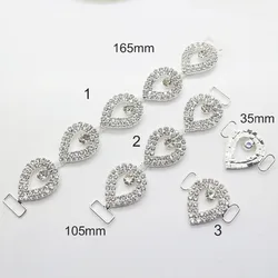 2pc/Set 3 Style Drop shape Crystal Rhinestone Bikini connectors/Buckle Reinforcement of flat chains Metal Clothing Decoration
