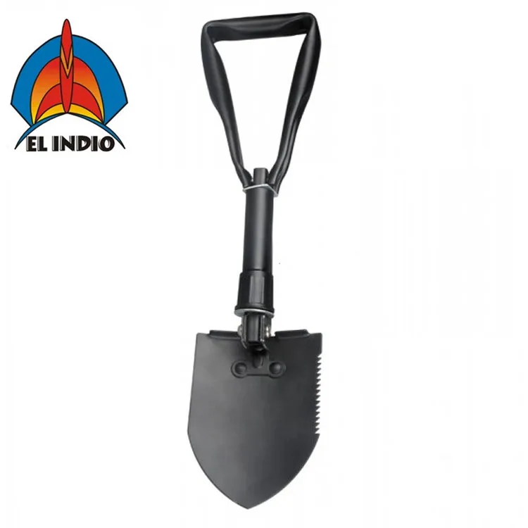 EL INDIO Multi-Function Military Folding Shovel for Camping Shovel Pickaxe with Triangular Handle middle size