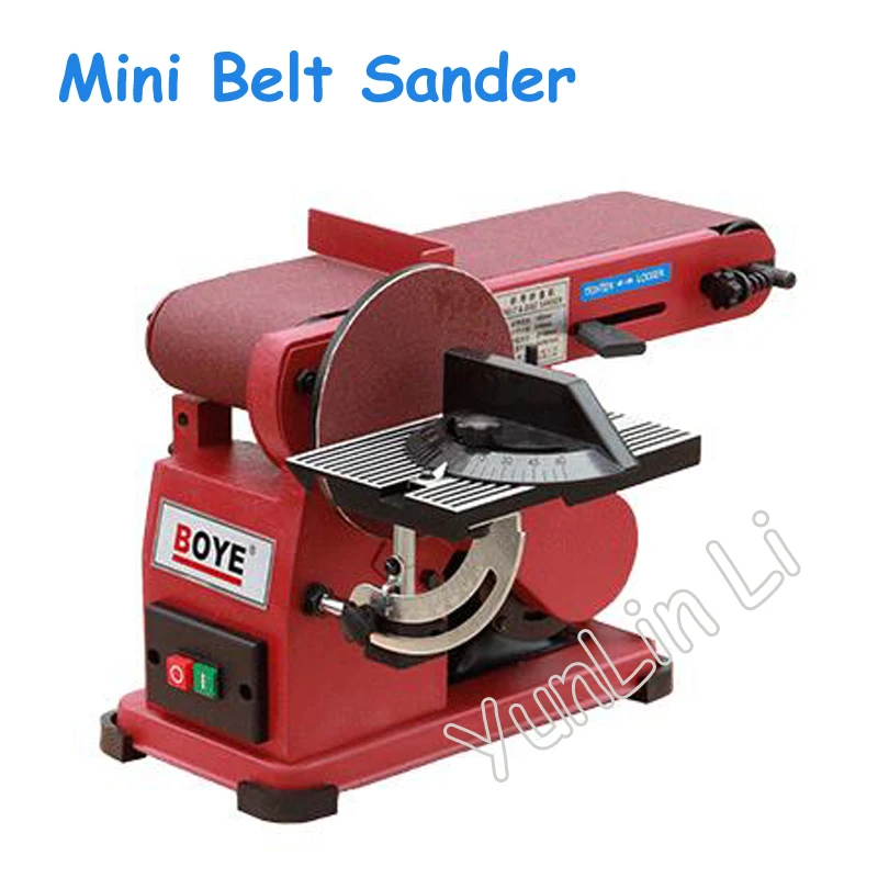 

220V household mini sand belt sand machine multi- functional desktop vertical polishing machine wood chamfering machine