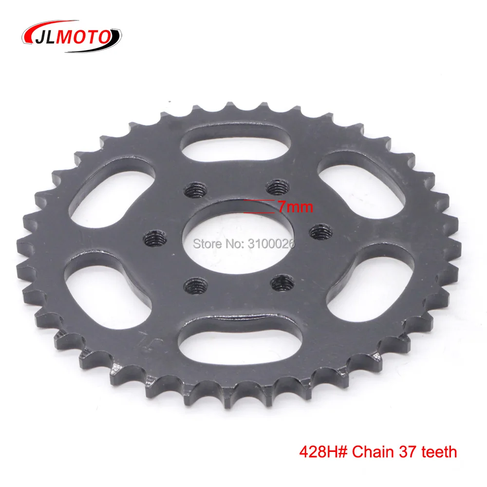 Roda dentada ATV 37T adequada para China 150CC 200CC 250CC 428H #   Peças da motocicleta do trotinette da bicicleta do quadrilátero do buggy do kart de China UTV da movimentação da corrente