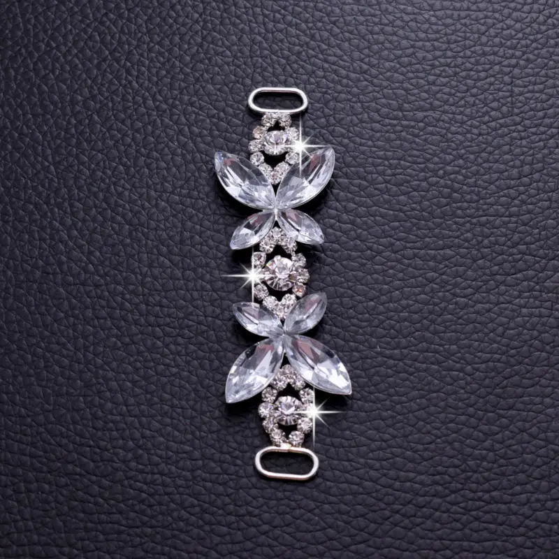 2pcs Butterfly Shining Sexy Rhinestone Bikini Connector Buckle Copper Chain Fit For Pin Up Silver Plated Strass DIY Accessories