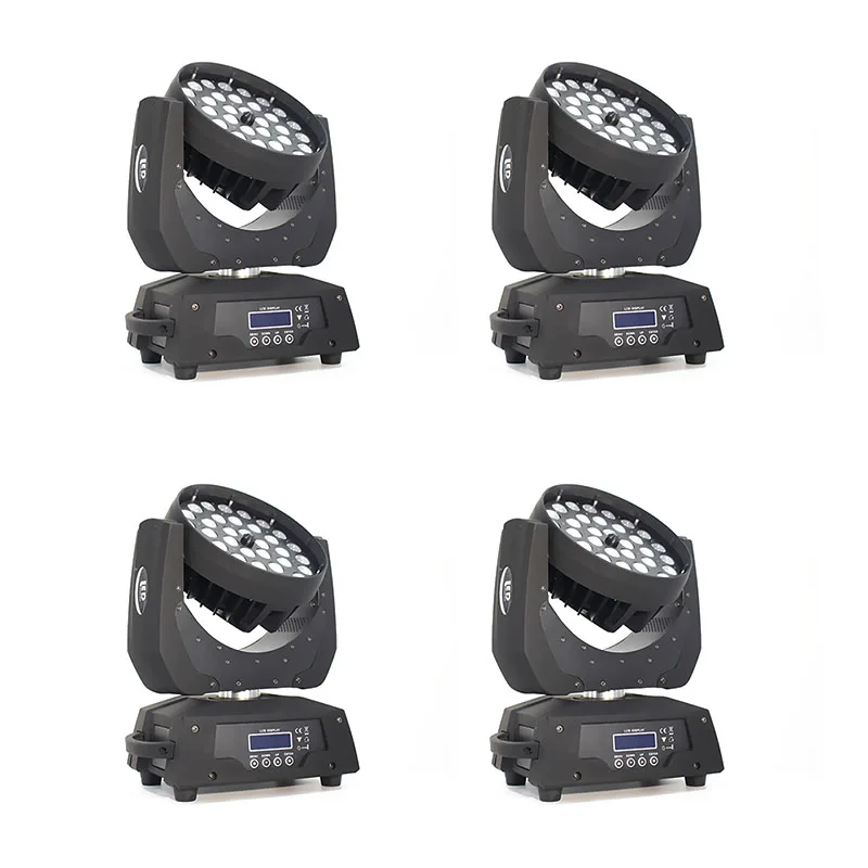 

4pcs/lot 36*18W Led Moving Head Zoom Wash Lighting RGBWA UV 6in1 Pro Stage Wash Fixture Dj Lighting