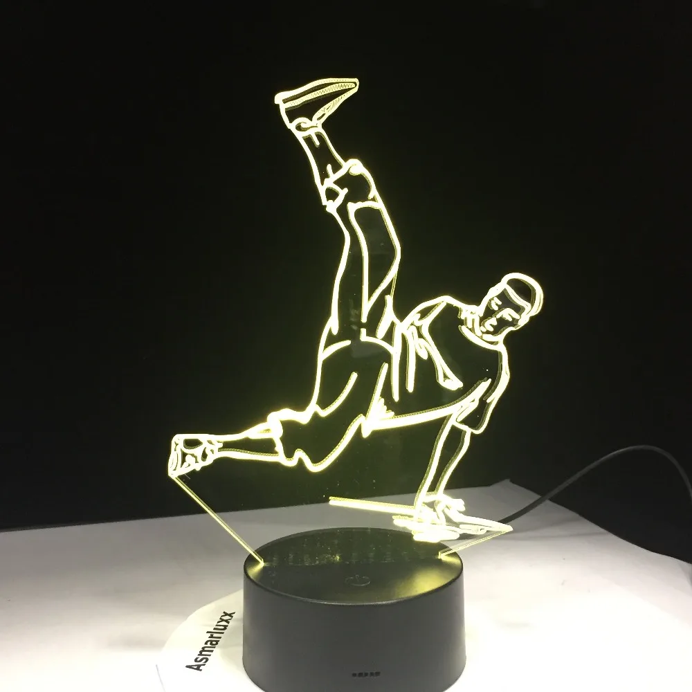 Street Dance LED USB 3D Night Lights 7 Colors LED 3D Lamp Disco 3D Decoration Lights Hip-Hop Culture Breaking Locking Popping