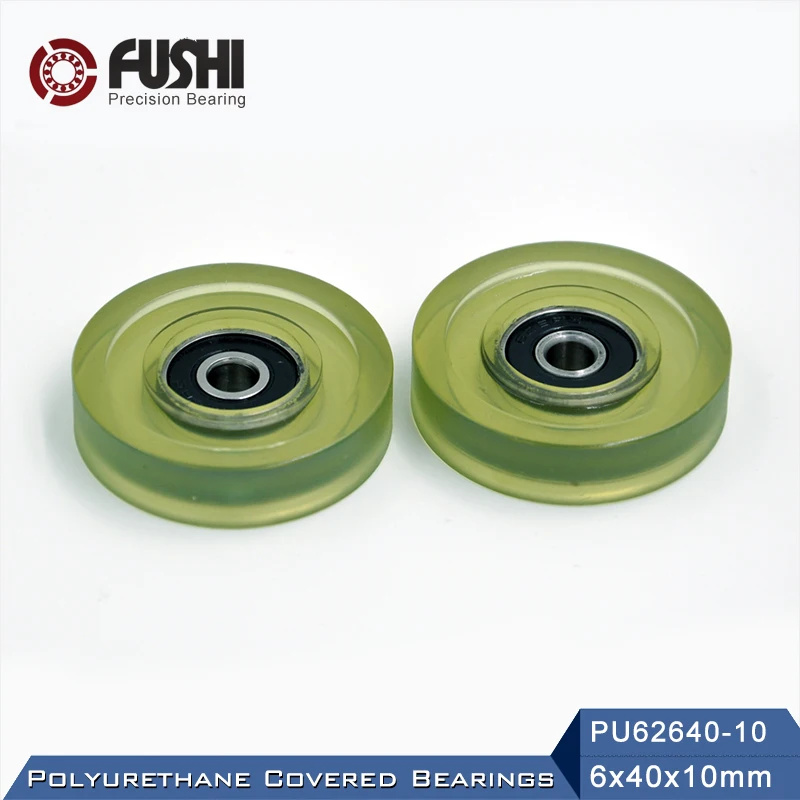 

PU 626 Polyurethane Covered Bearing 6*40*10 mm ( 2 Pcs ) Shaft 6mm PU62640-10 Urethane Cover PU626 Bearings