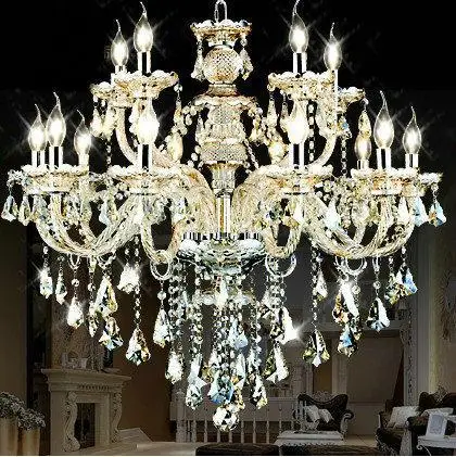 Promotion high quality K9 crystal luxury lobby crystal chandeliers. lighting fixtures with bulbs