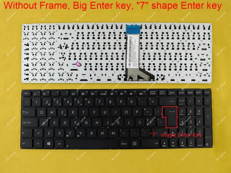 لوحة مفاتيح جديدة PT البرتغالية Teclado لأجهزة الكمبيوتر المحمول ASUS P551 P551CA R551 R512CA بدون إطار أسود WIN8