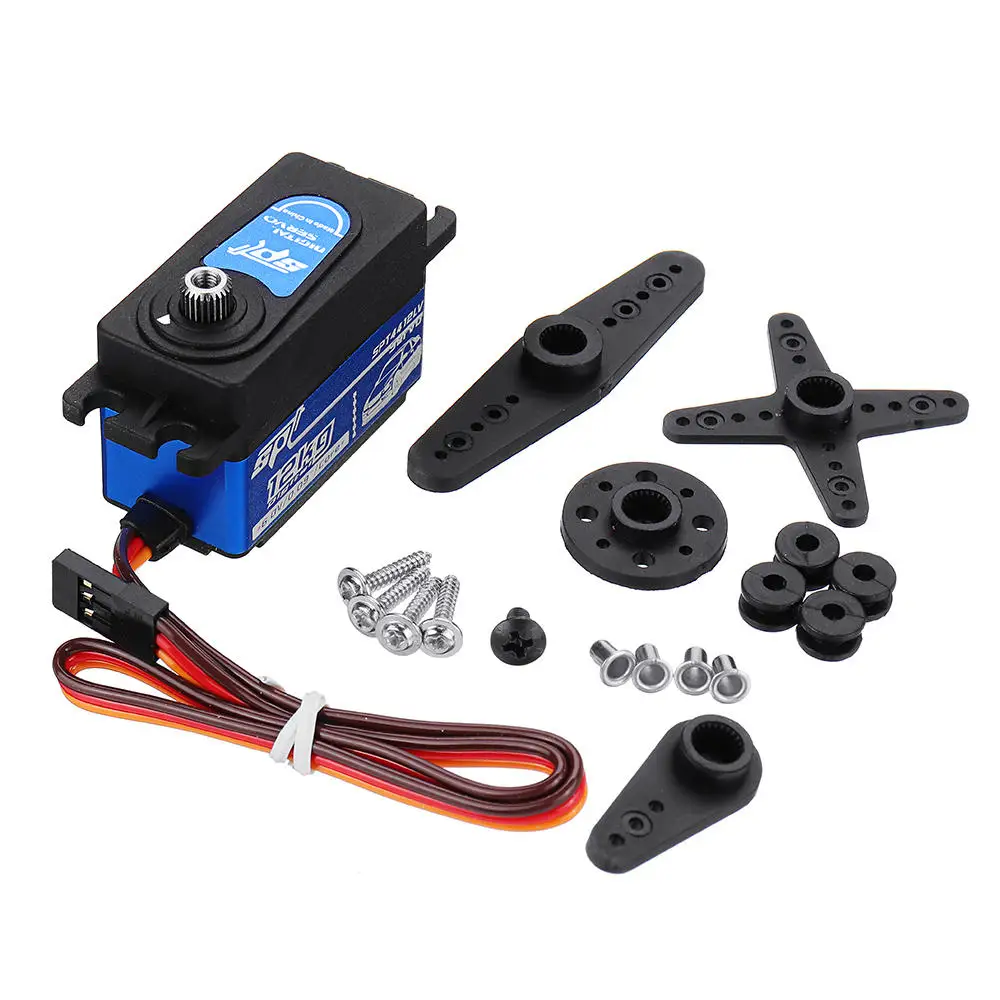 Servo Digital SPT SPT4412LV 12KG, engranaje de Metal de gran Torque, Servo de perfil bajo 1:10, cuerpo corto para coche, Robot, avión y barco RC