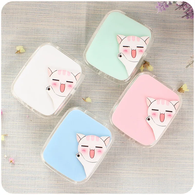 XZJJA Cartoon Cat/Paw Contact Lenses Storage Box Cute Contact lens Case Box Eyes Care Kit Holder Travel Washer Cleaner Container