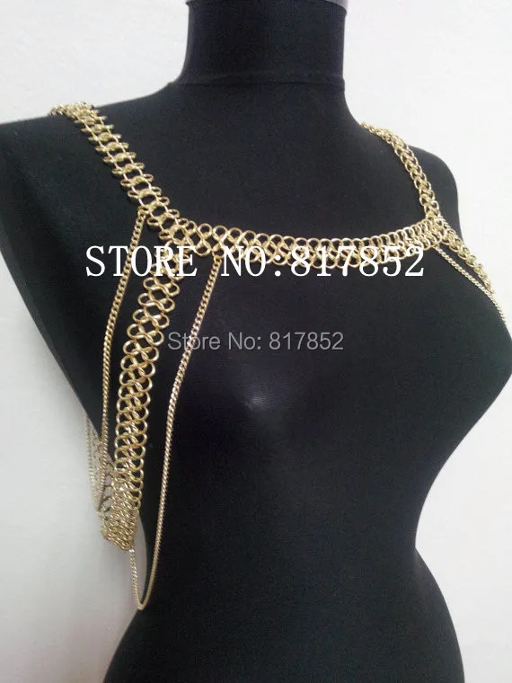 

FREE SHIPPING! NEW STYLE BY405 Gold colour CHAINS EIGHT CHAINS SHOULDER CHAINS BODY JEWELRY