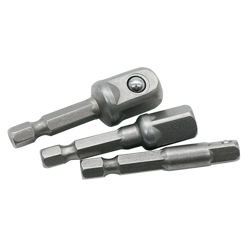 Adaptador de enchufe de acero al cromo vanadio, vástago hexagonal, brocas de 1/4 \
