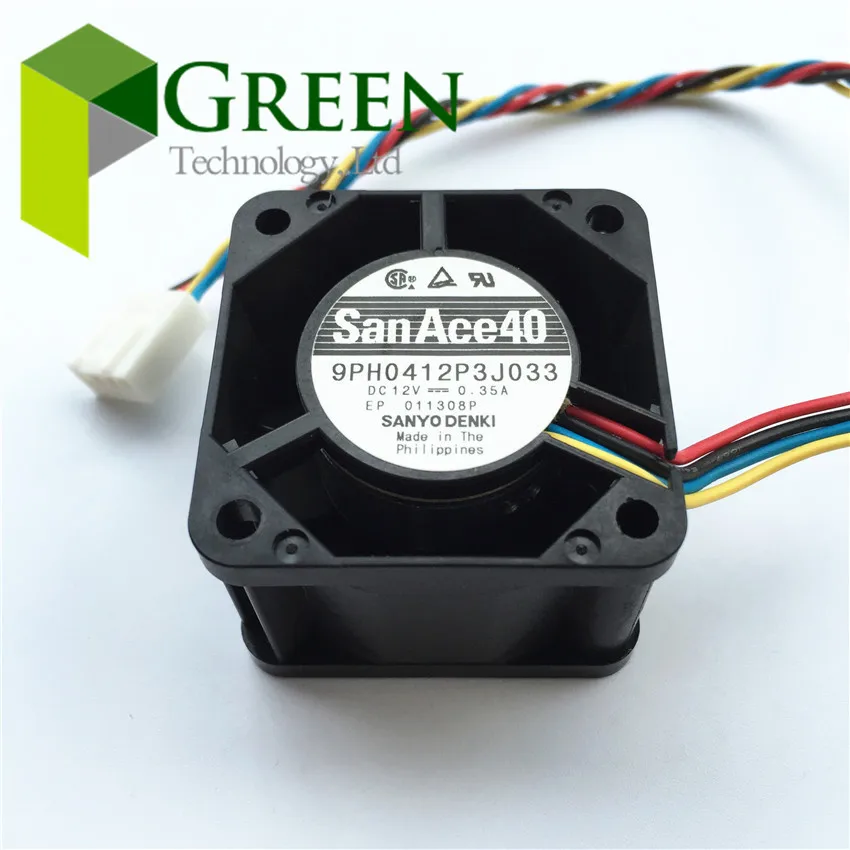 San Ace 40 1U 40 x40x28mm Server Fan 9PH0412P3J033 4028 40MM Server Case Cooling Fan 12V 0.35A With 4pin