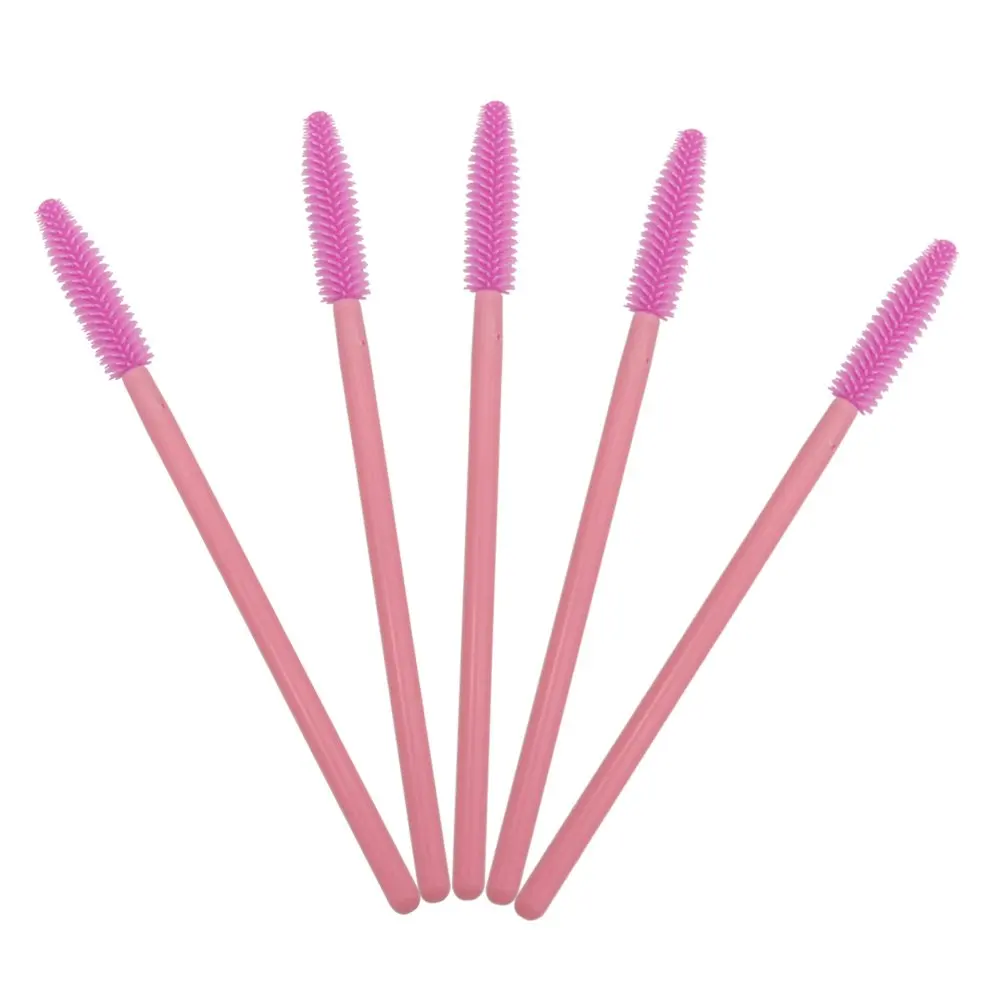 100pcs/lot Disposable Eyelash Brushes Silicone Makeup Brushes Cosmetic Mascara Wands Eye Lashes Extension Applicator Makeup Tool