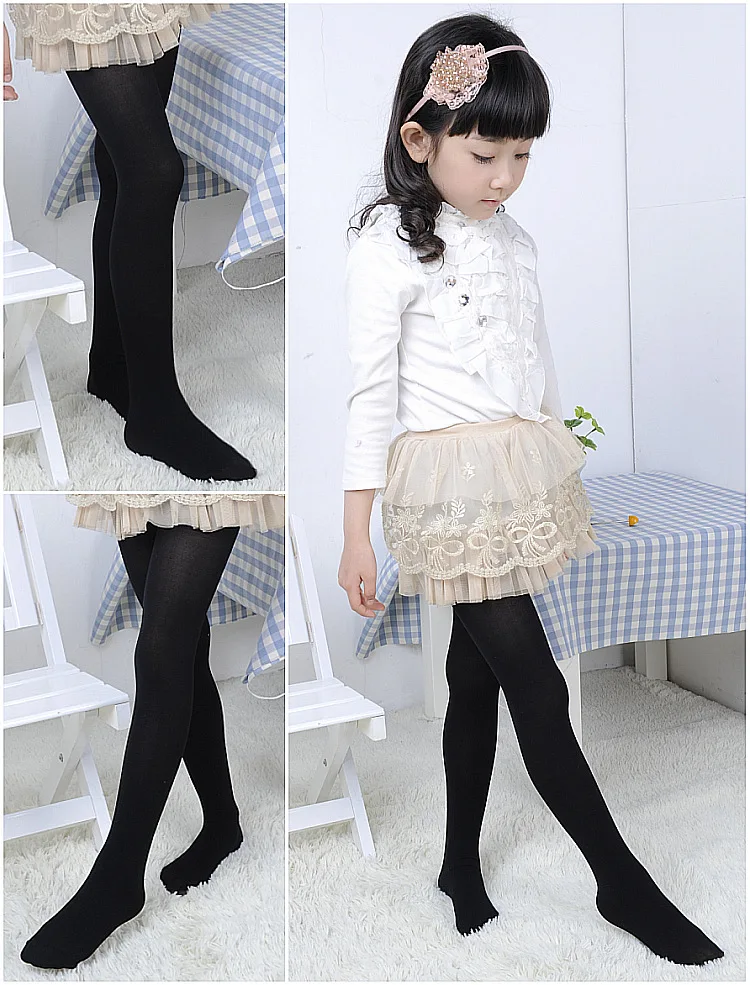 2-16 Year Spring Candy Color Kids Pantyhose Ballet Dance Tights for Girls Stocking Velvet Solid White Pantyhose Girls Tights