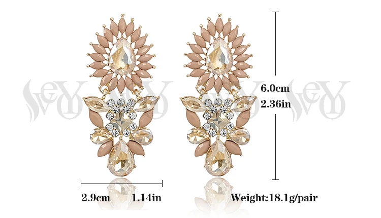 VEYO Vintage Earrings Acrylic Drop Earrings Crystal Earrings For Woman Hot Sale Lead free nickel free