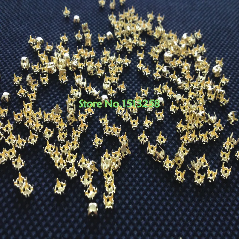 Round Hollow Gold Metal Claw For Assembling Rivoli Fancy Stone Setting,Acrylic Round Stone ss12 3mm,10000pcs/lot