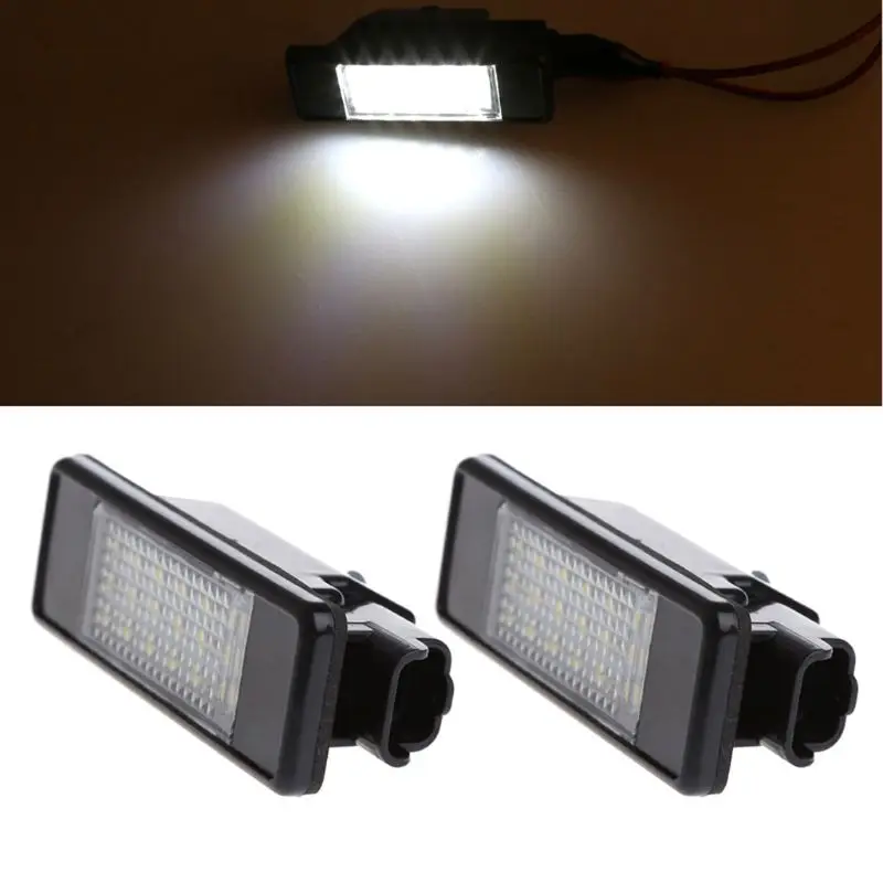 2pcs 18 LED License Plate Light Lamp For Peugeot 207 307 308 Citroen Berlingo 2004-2009 C3 C4 C5 C6 5D C45