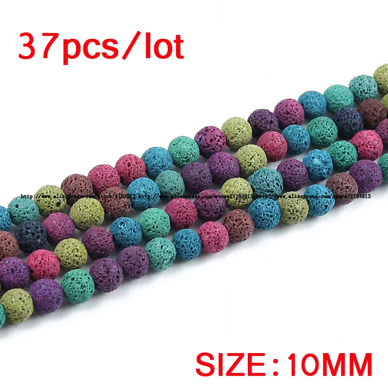 Colourful Lava Natural Stone Volcanic Rock 6/8/10/12MM Round Spacer Charms Loose Beads For Jewelry Bracelets Necklace Making DIY