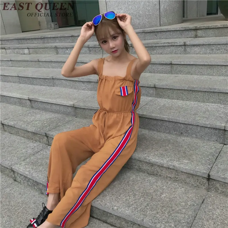Nieuwe Collectie jumpsuit vrouwen zomer 2018 nieuwe koreaanse jumpsuits side striped enkellange jumpsuit vrouwen elegante NN0611 YQ