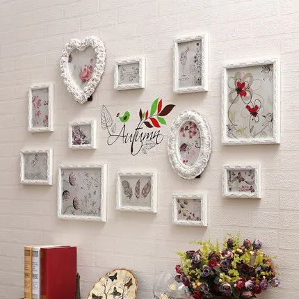 European photo frames wall decoration ,living room carved photo wall creative  wall-mounted bedroom photo frames