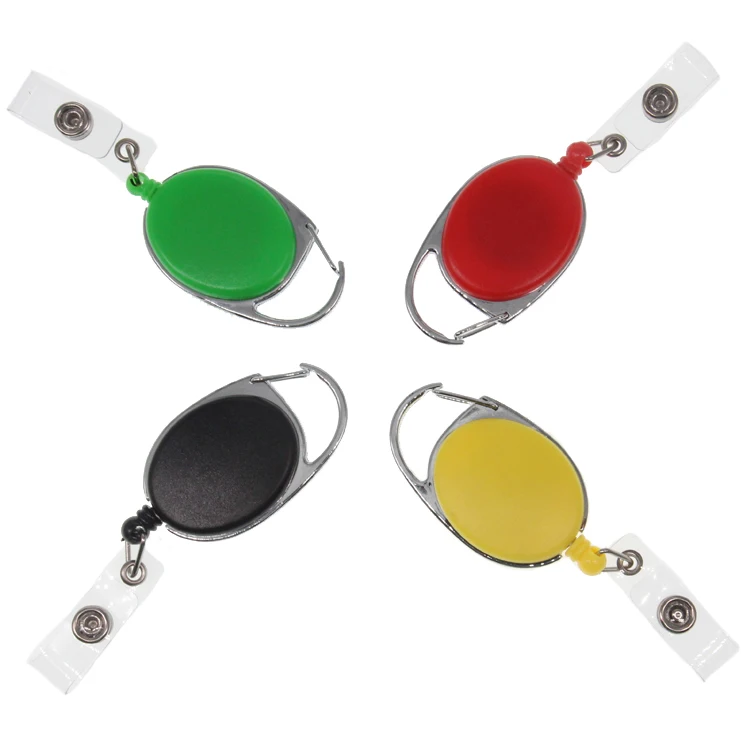 10pcs/lot Solid Color ID Badge Holder Retractable Badge Reel Different Color Badge Reel With Lanyard