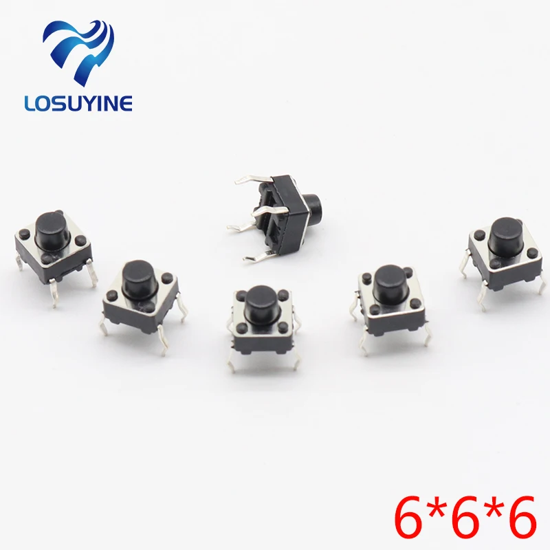 

50pcs/lot 6x6x6MM 4PIN G91 Tactile Tact Push Button Micro Switch Direct Self-Reset DIP Top Copper