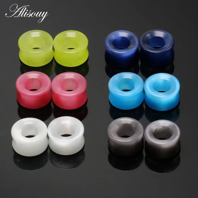 Alisouy 2pcs stone Ear Expander Piercing tunnel nature Stone Ear Plugs Tunnels Gauges 6-16mm ear Expander Body Piercing Jewelry