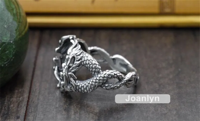 Ring Blank for 11x15mm Oval Cabochons Dragon Shape Ring Base Thai Sterling Silver Adjustable Band Ring Setting