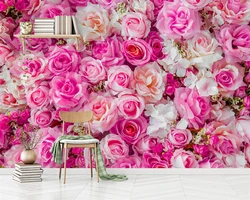 Custom Wallpaper photo Nordic Modern Pink Rose TV Background Wall Painting Home Decor Living Room Bedroom Murals 3D Wallpaper