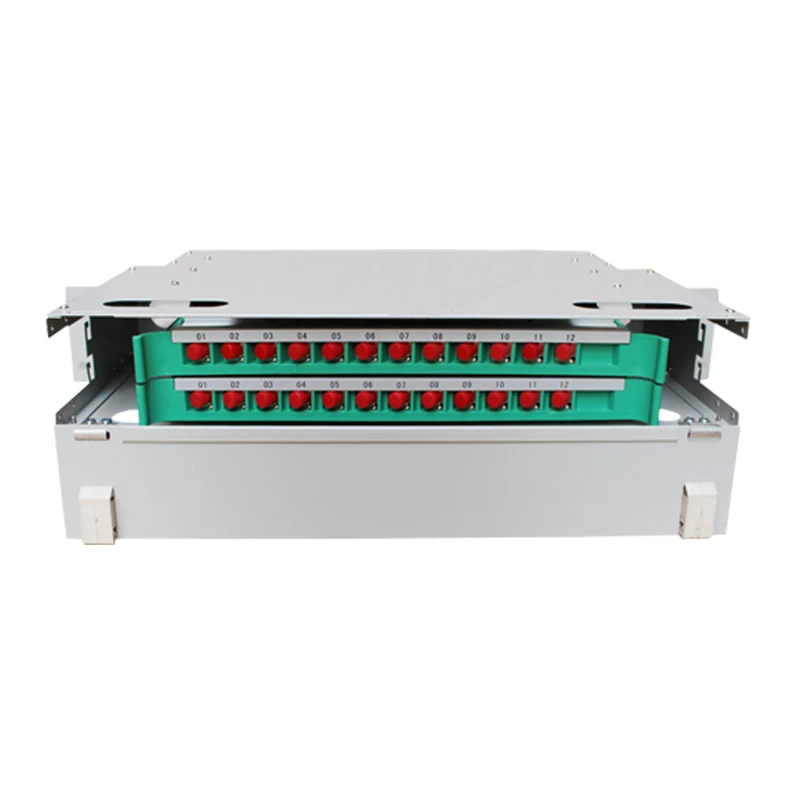 ZHWCOMM 19 inch 24 core Pull type optical fiber distribution frame FC ODF port Rack Mounted Indoor fiber patch panel