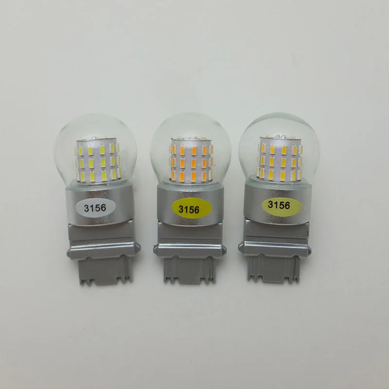 AMYWNTER P27/7W 3157 Led car-styling Dual Light Function 3156 Amber Yellow White Brake bulbs Red
