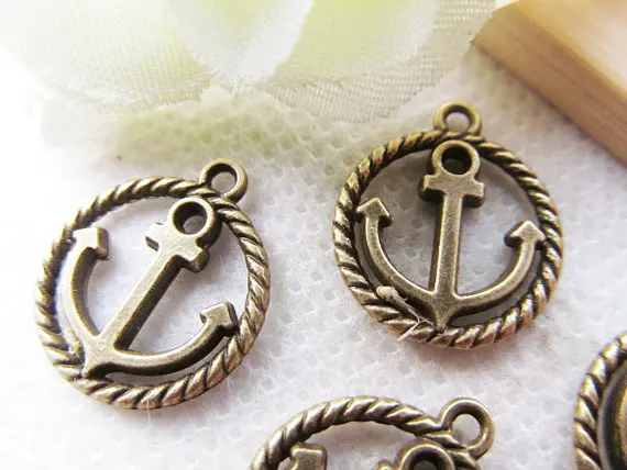 20pcs Antique Silver tone/Antique Bronze Filigree Round Circle Anchor Connector Pendant Charm/Finding,DIY Accessory Jewelery Mak