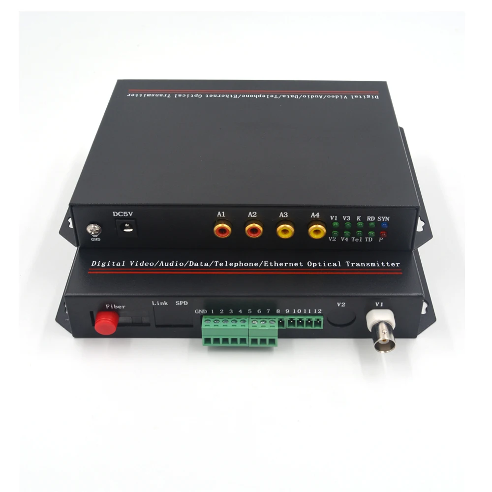 Video/Audio/RS422/RS232 Data Fiber Optic media Converters Transmitter and reciever 1 kit ,FC Singlemode 1310/1550, up 20Km