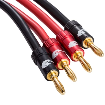 Hifi Speaker Cable with Banana Plug for Audio Amplifier Home Theater Surround Sound System Gold Plated OFC Cable 1M 2M 3M 5M 8M